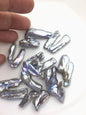 9pcs AAA 18-22mm gray biwa keshi Freshwater Pearls, no hole,ZS-80-1-13