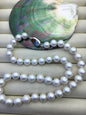 17.5 inches AA+ 8-10mm white round freshwater Pearl necklace,genuine freshwater Pearl necklace, Natural Pearl Necklace,NPN1-059