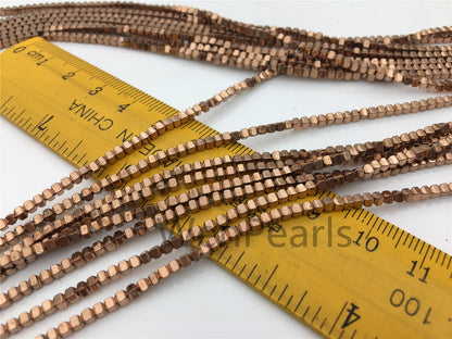 Hematite,Light Brown 2mmx2mm cube square Beads,AAA, 15.5 inches,G50-CU22-006-1