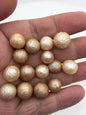19pcs AAA 11-14mm orange round Carved Freshwater Pearl - no hole - Hand Carved - CAC-T2