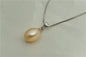 AAA 9mm White oval pearl pendant necklace,Select Pearl Color - Rice Pearl necklace - 925 silver chain - NC1-003