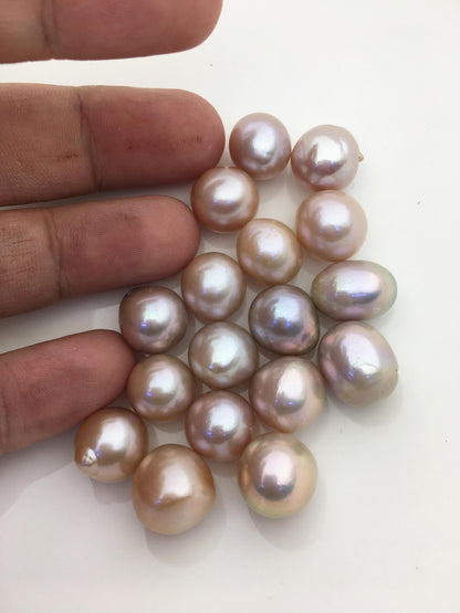 17pcs AAA/AA+ 11-14mm natural color drop Edison Freshwater Pearl,no hole,ED11-T1-6