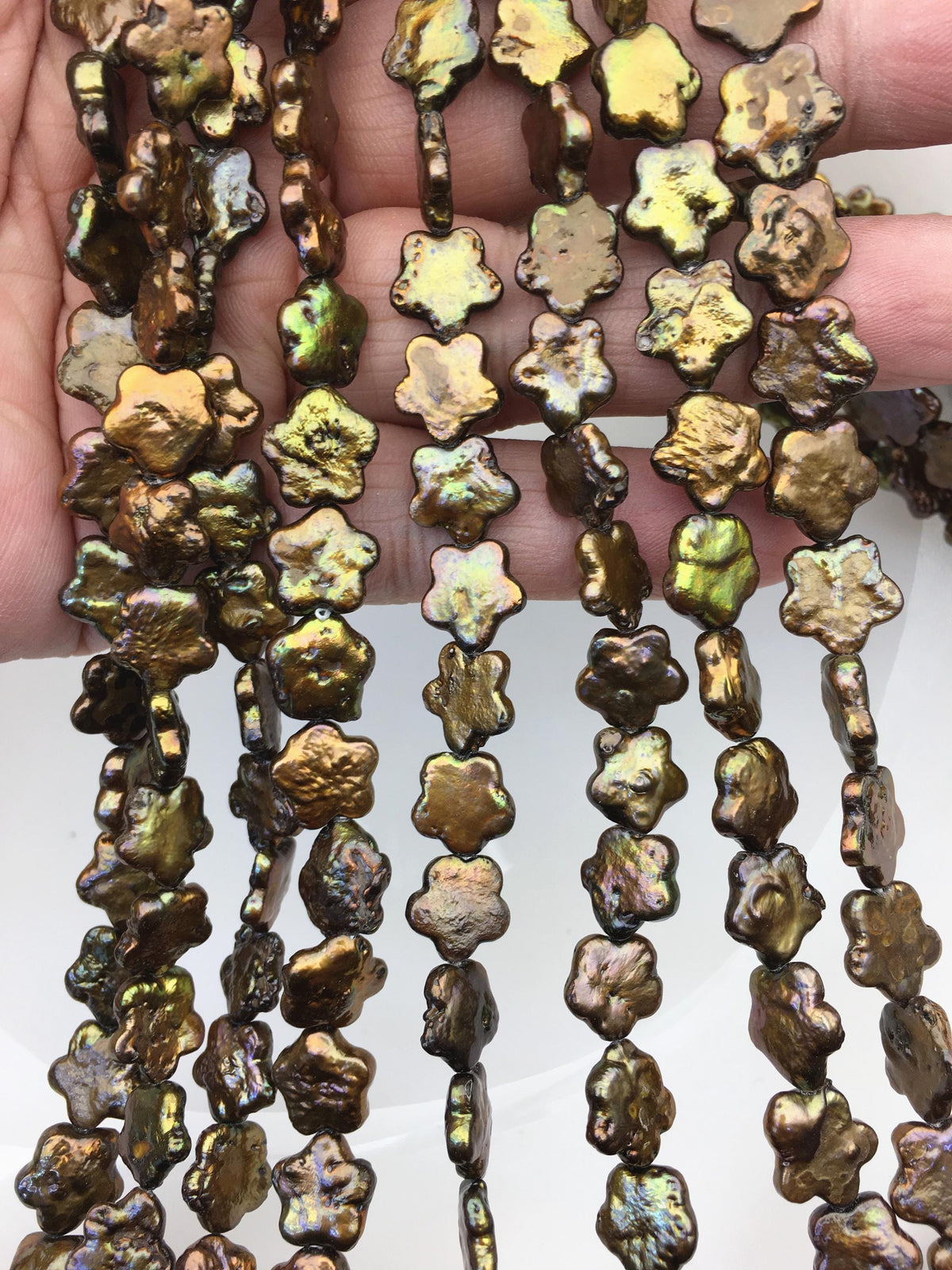 AA 10-12mm brown plum blossom Freshwater Pearl,ZS-119-22