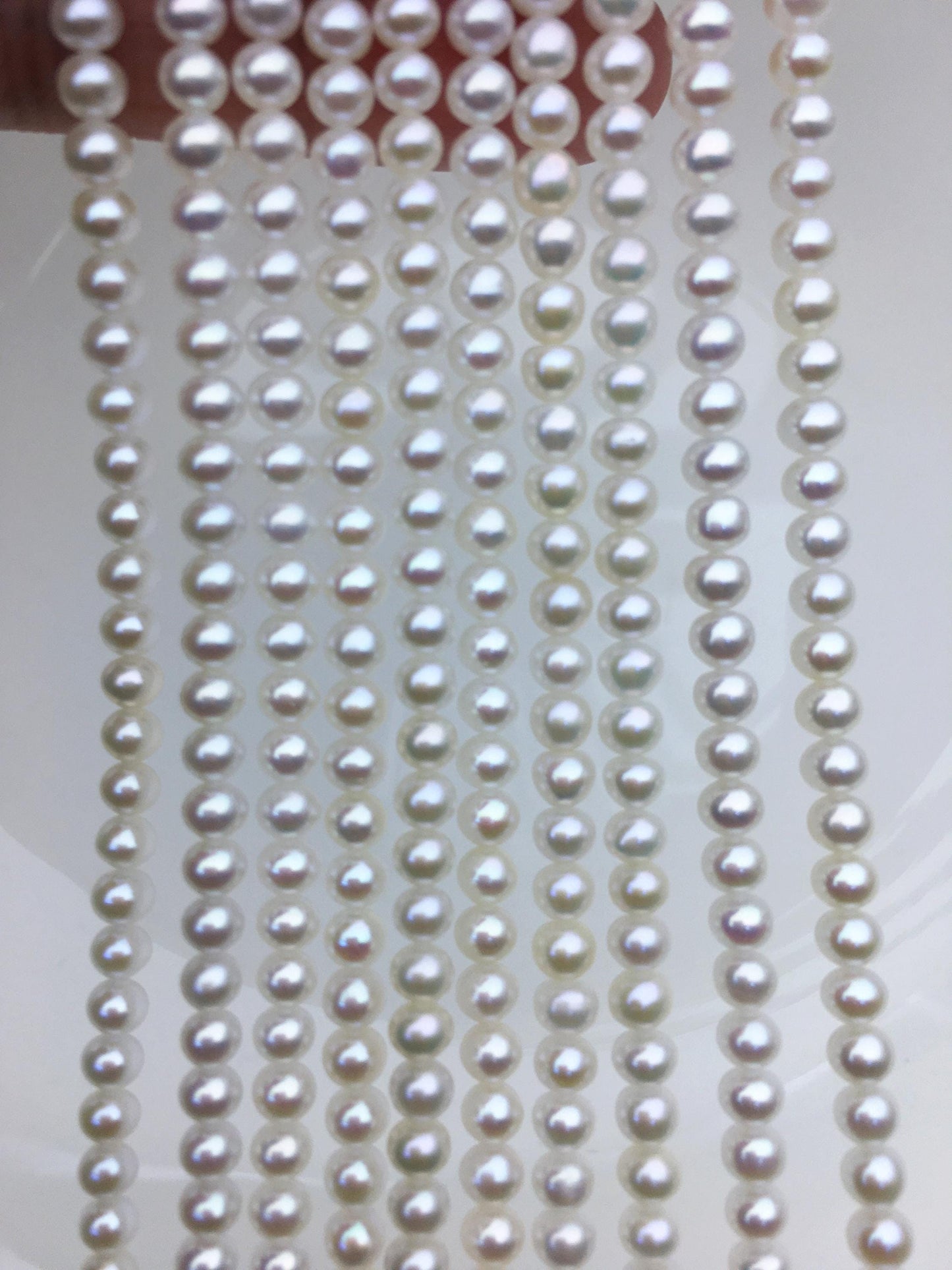 AAA 4-4.5mm white button near round freshwater pearls,4mm seed pearl,white round pearl,full strand,pearl wholesale,RP4-3AY-GJ-2