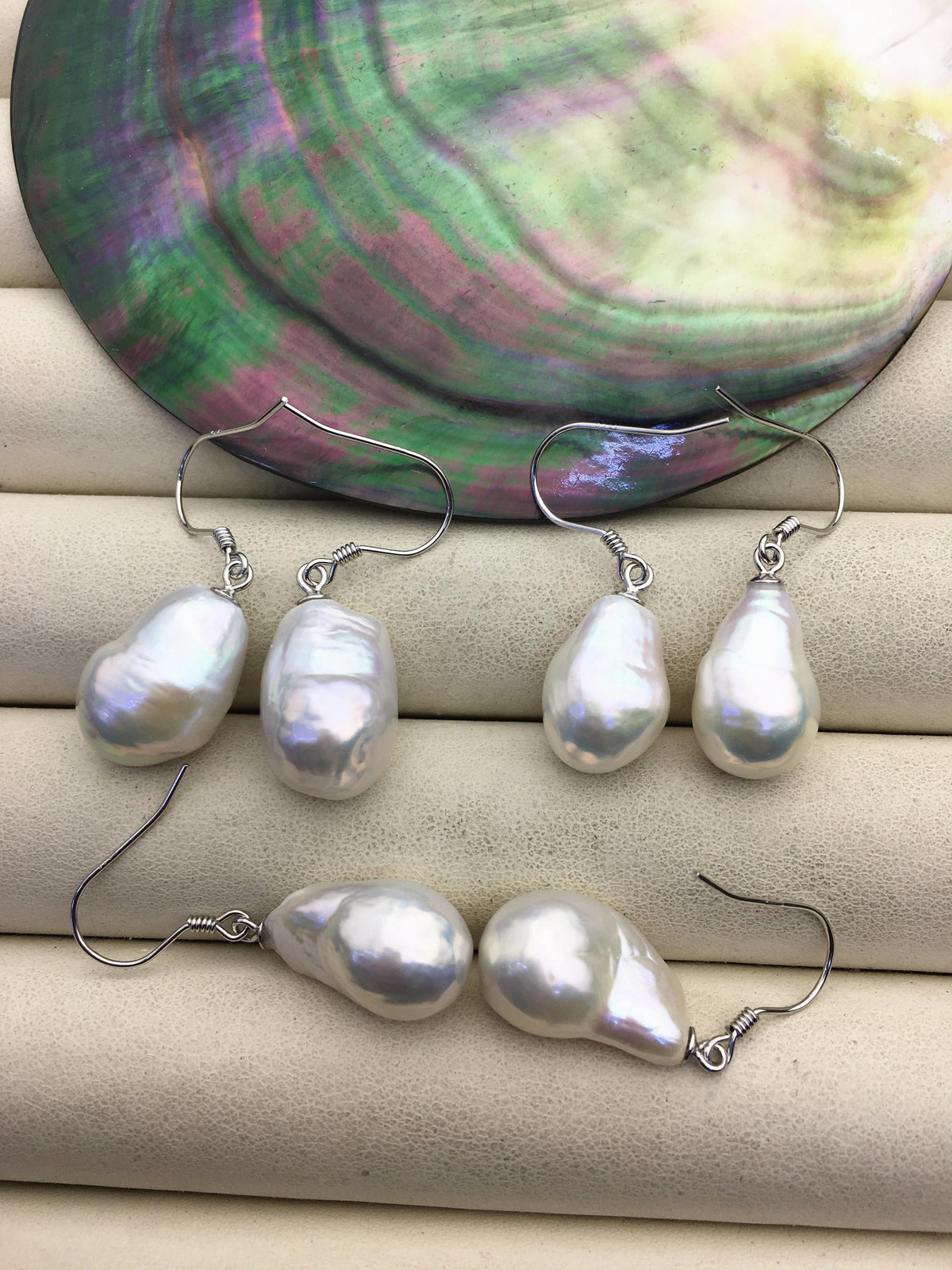 1 pair AAA 11-12mm white drop edison pearl dangle earrings,S925 Sterling Sliver earrings,wedding pearl earrings,SE3-T9-20