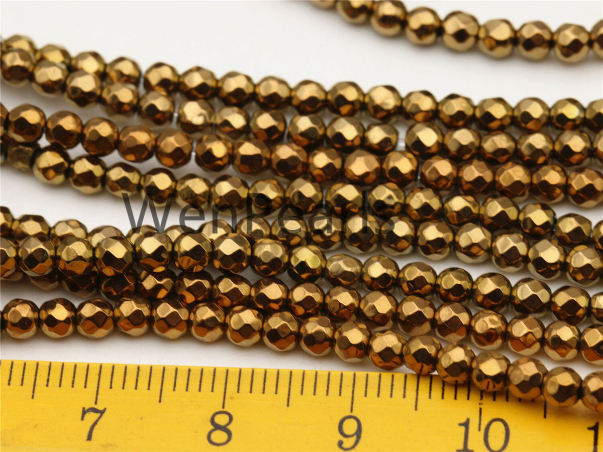 Hematite Brown,3mm Faceted Round,AAA Quality,130pcs,15.5 inches,G50-R3-007