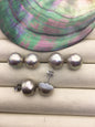 1 pair AAA 12-13mm Gray Mabe Half Ball Freshwater Pearl stud earrings,SE3-022-4