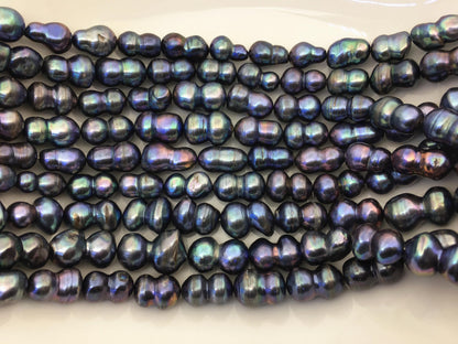 AA+ 9-12mm blue black Gourd baroque pearls, Baroque Gourd,DIY,high luster,ZS-114-1