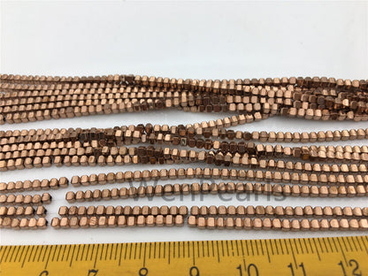 Hematite,Light Brown 2mmx2mm cube square Beads,AAA, 15.5 inches,G50-CU22-006-1