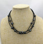 3 rows Tahitian Pearl and Leather Necklace ,Floating pearl and leather Necklace, Multi-Strand Pearls necklace ,Le11-028