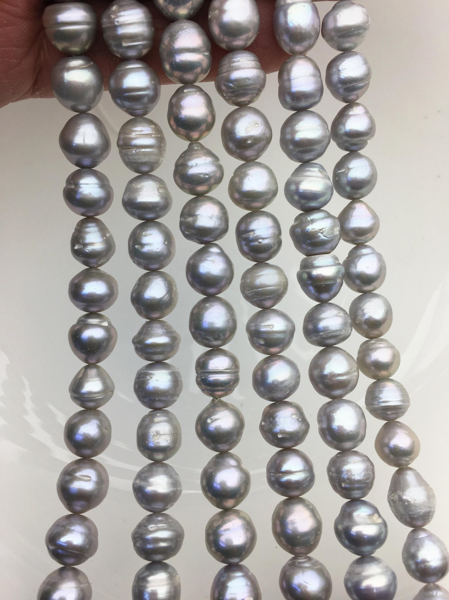 15.5'' AA 9-11mm gray drop Edison Freshwater Pearl,ED12-T10