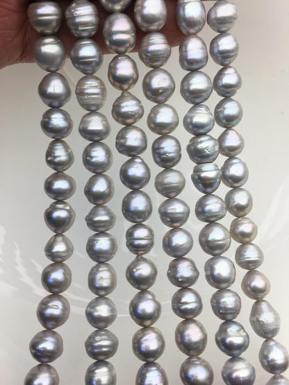 15.5'' AA 9-11mm gray drop Edison Freshwater Pearl,ED12-T10