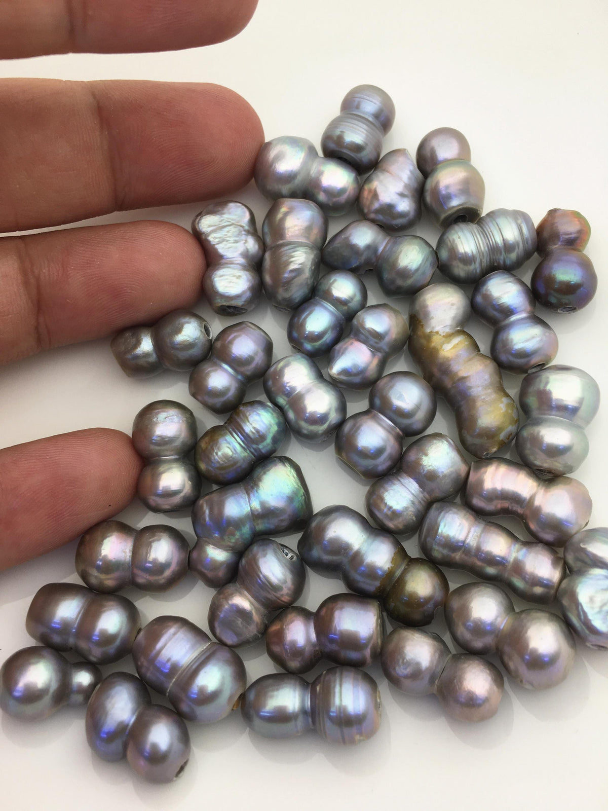 35pcs AA+ 9-11mm gray baroque freshwater pearls, 2.2mm large hole,ZS-T47