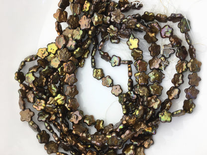 AA 10-12mm brown plum blossom Freshwater Pearl,ZS-119-22