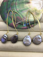 Big Hoop 12-14mm gray coin pearl dangle earrings,wedding pearl earrings,SE3-131-3