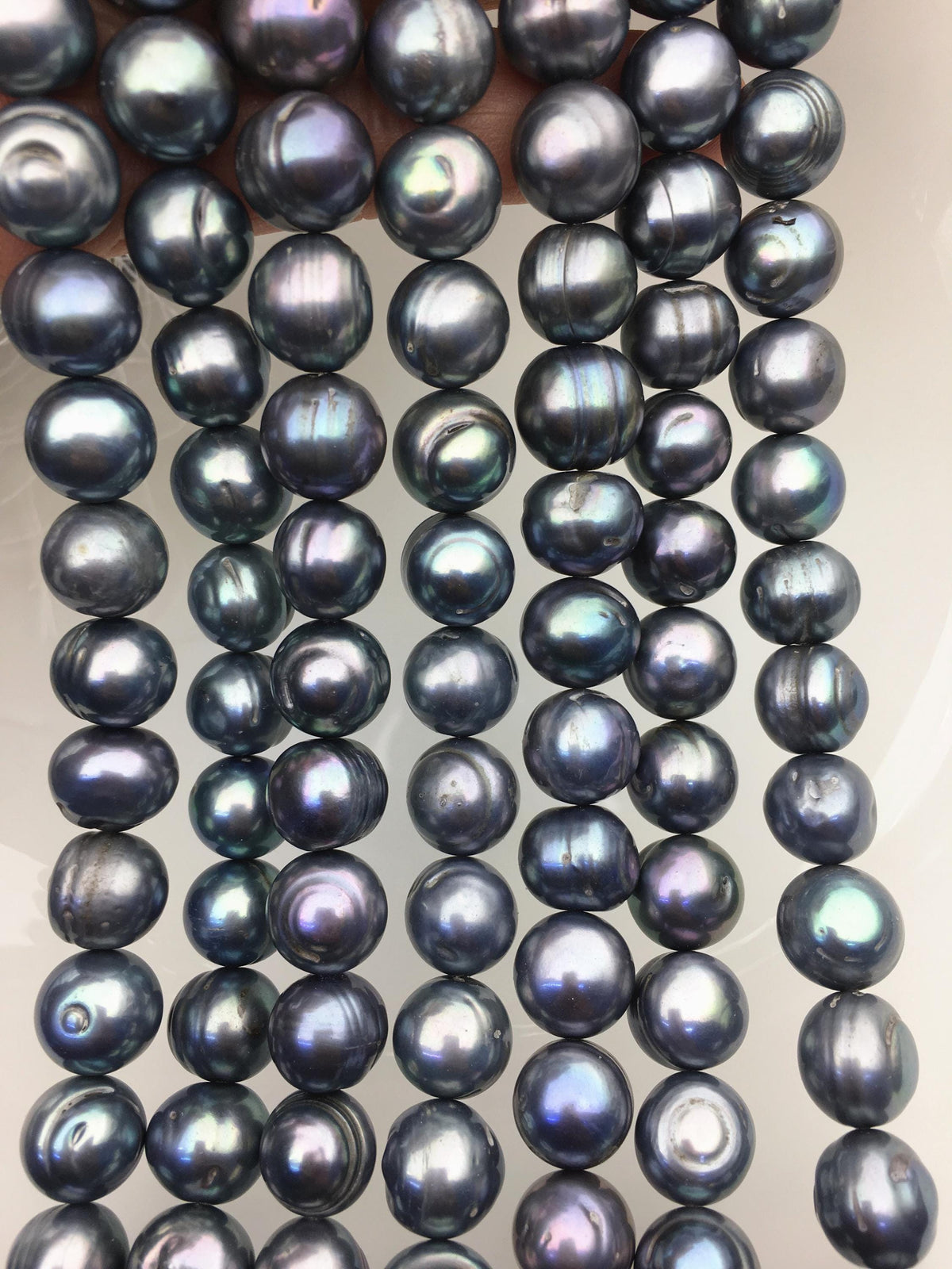 16.5'' AA+ 11.5-12.5mm Blue Gray big potato freshwater pearls,CR12-2A-3