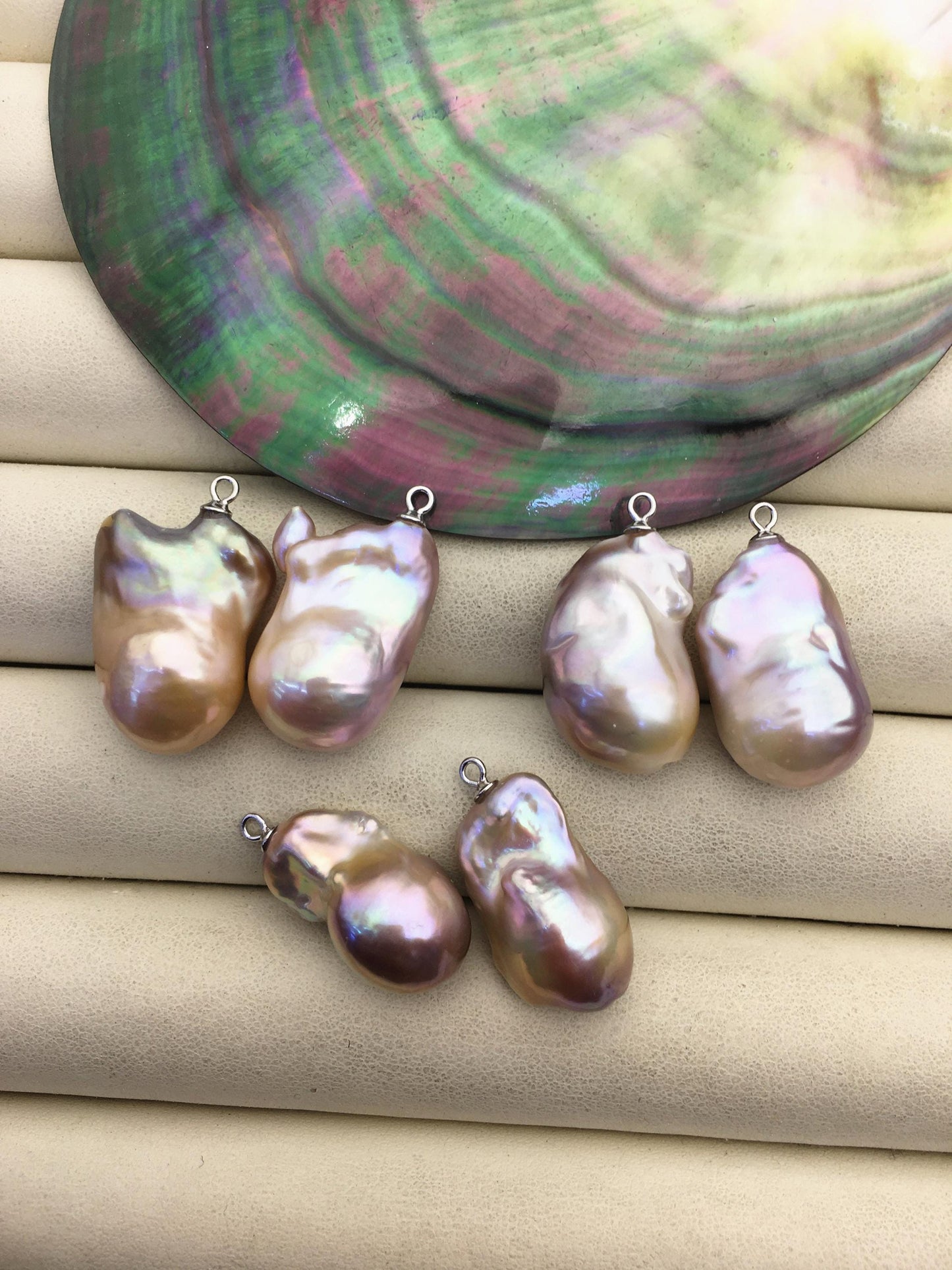 2 pairs AAA 13-17mm Purple Flameball Pearl Pairs - large Baroque freshwater pearl pairs,FL15-3A-14
