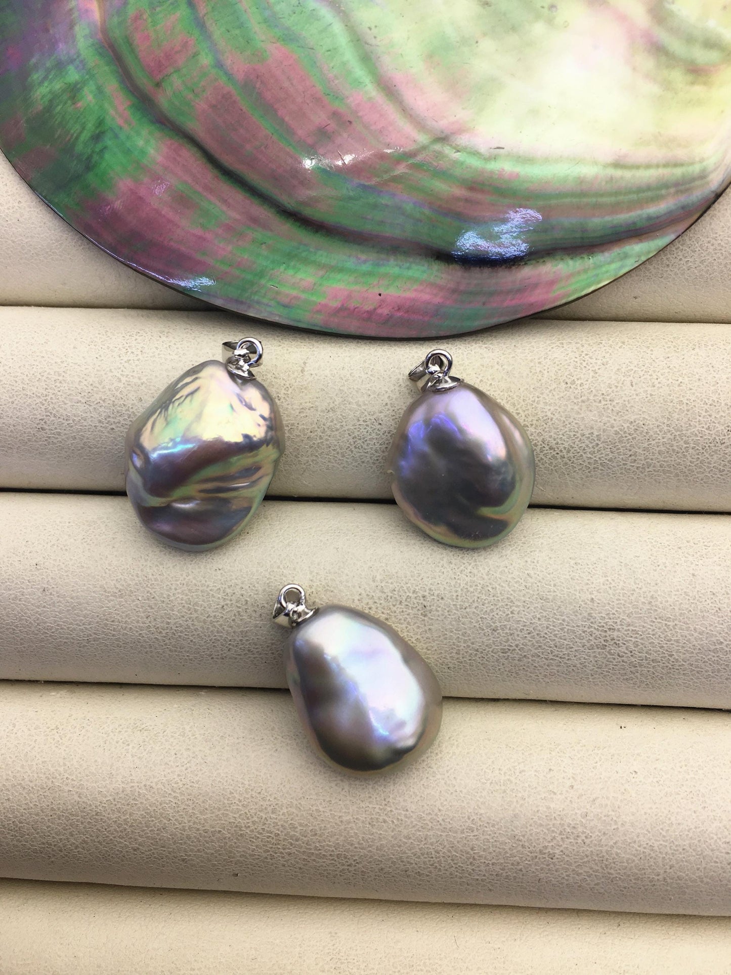 1pc AAA 15-17mm Gray Baroque Coin Baroque pearl pendant,NC1-T16-2