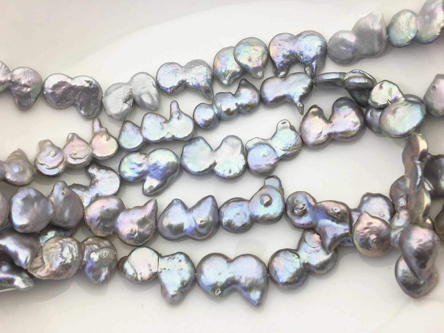 16'' AA+ 12-15mm Gray Big Coin freshwater pearls,diy bead,flat round pearl bead,COIN12-2A-2-7