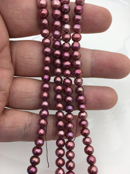 AAA 5.5-6mm red potato freshwater pearls,Wedding Bracelet Beach Wedding Bride Mother of,CR5-T20