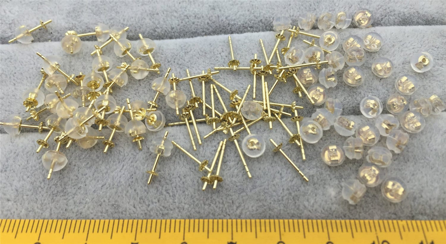 18k white gold stud, 18k yellow gold stud, post for stud earrings,DIY,wholesale,ASG-ER-002