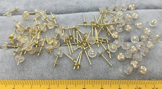 18k white gold stud, 18k yellow gold stud, post for stud earrings,DIY,wholesale,ASG-ER-002