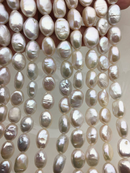 AA+ 9-11mm White ellipse Freshwater Pearl,ZS-119-10