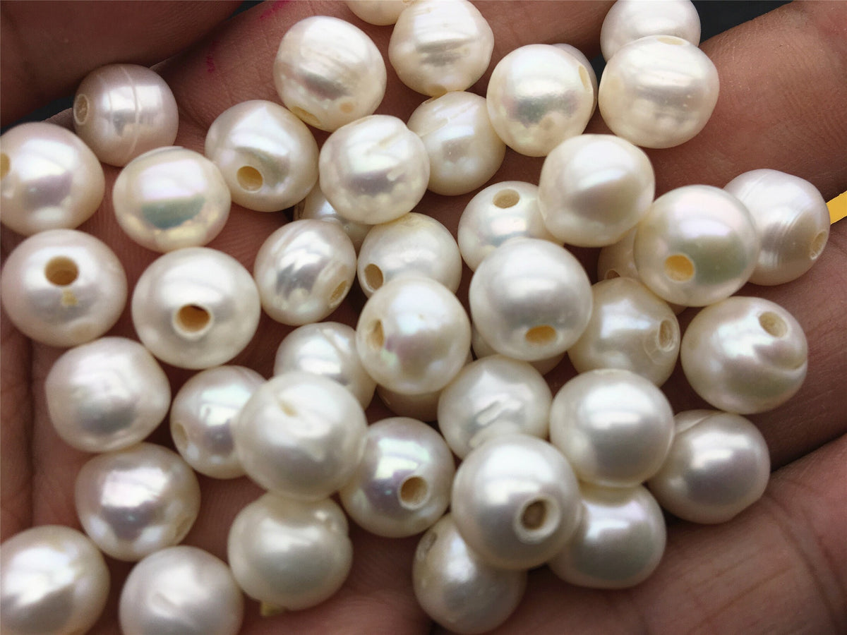 20pcs AA+ 10.5-11mm white button Round freshwater pearls,2.2mm large hole, Rondelle pearl Beads,loose freshwater pearl,SM10-2A-9