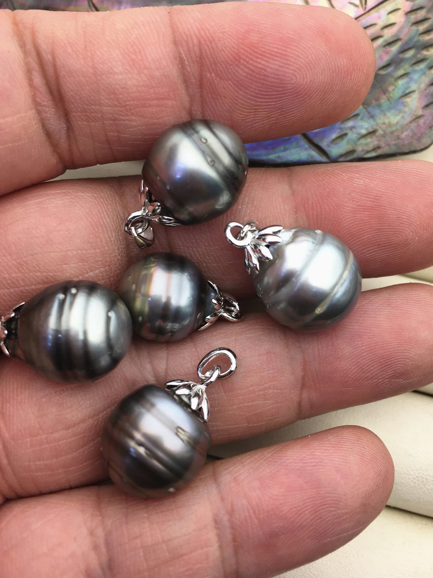 1pc 12-13mm Genuine Rice Tahitian Pearl Pendant, natural color sea pearl,pearl necklace - NC1-T45