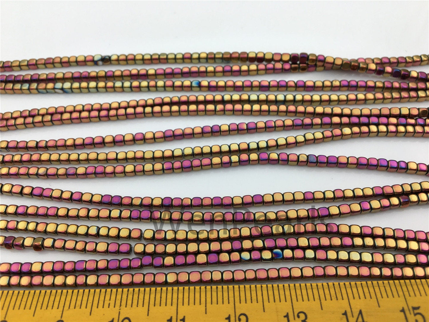 Hematite,Rainbow 2mmx2mm cube square Beads,AAA, 15.5 inches,G50-CU22-004