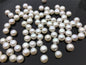 10pcs AAA 7-7.5mm high luster button round freshwater pearl,half drilled,BTN7-4A-1-2