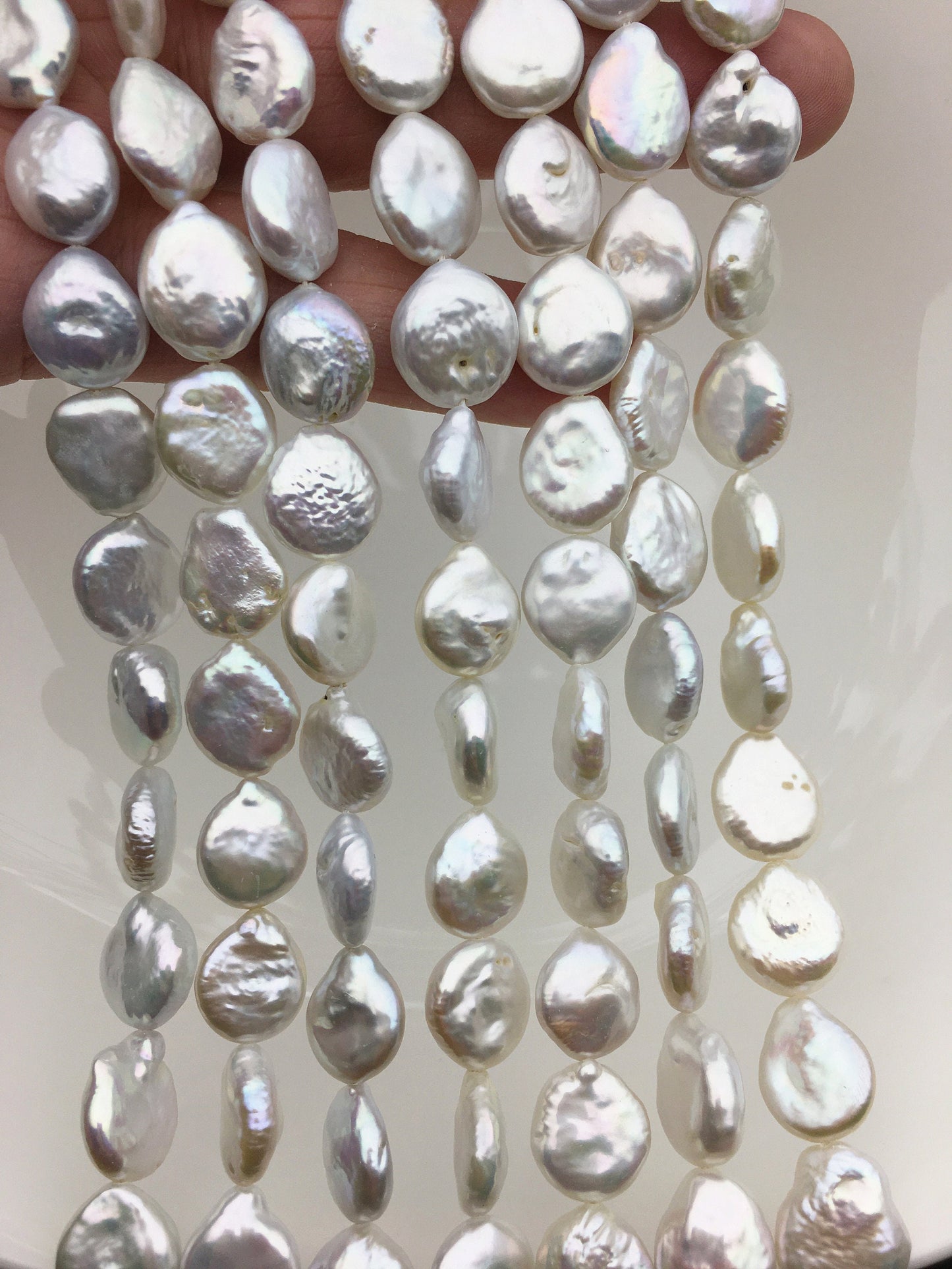 AA+ 11-13mm White Tail Coin freshwater pearls,diy bead,flat round pearl bead,COIN12-2A-2-14