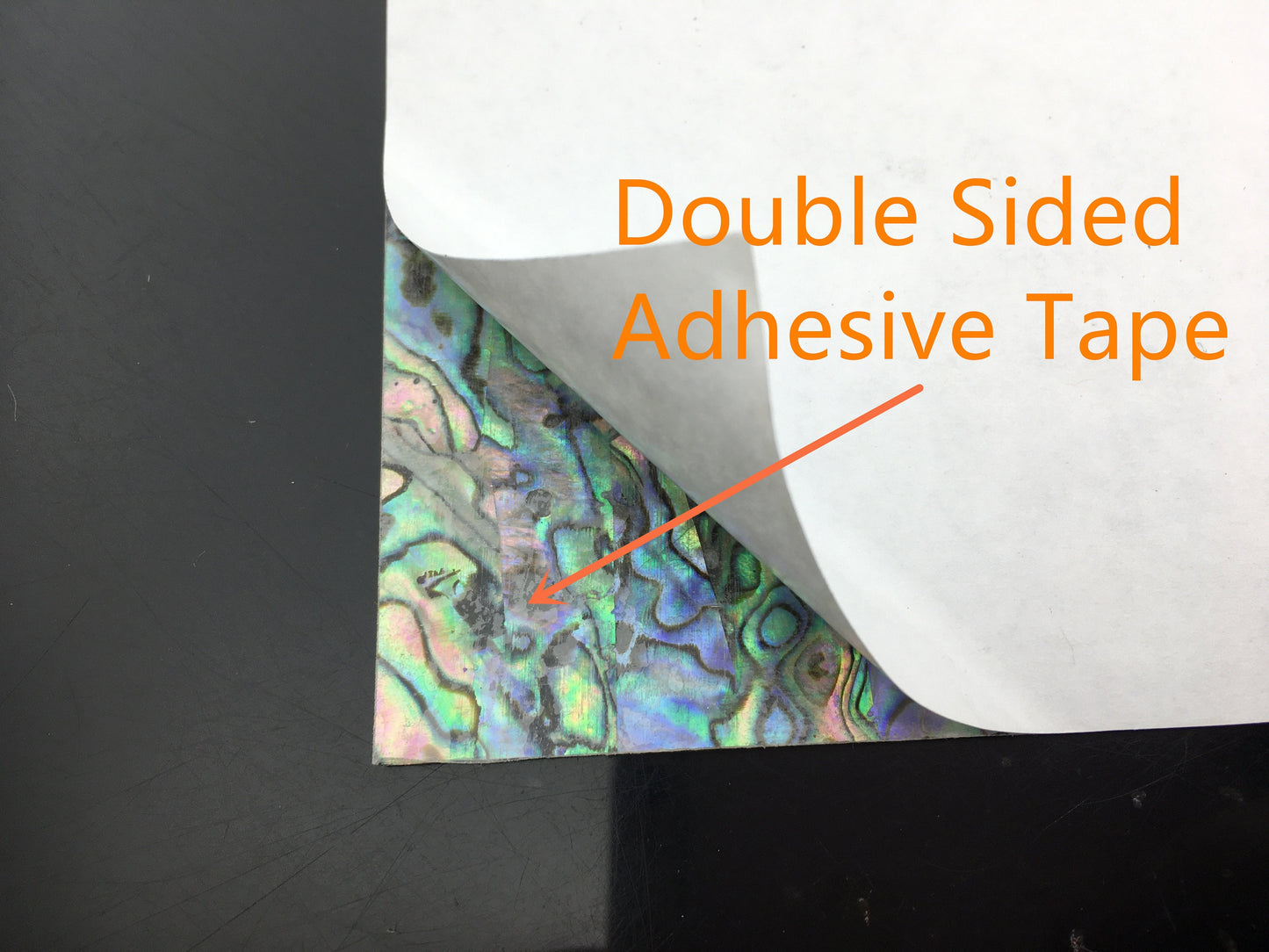 1pc AAA 9.5x5.5'' 0.3mm Thickness Natural Abalone Adhesive Veneer Sheet Mother of Pearl Shell,ASH-008