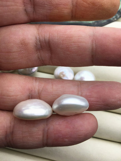 1 pair AA+ 16-18mm Big Thick White coin Freshwater Pearls Pair,high luster- Coin Pearl-petite Pearl- Pearl Jewelry,COIN17-2A-4-3