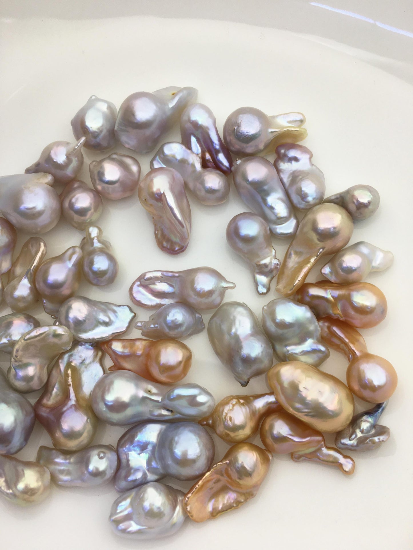 42pcs AAA 9-14mm Natural Color Flame ball Pearl - no hole,FL15-T4-35