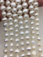 AA 11mm white nugget freshwater pearls,full strand,white baroque pearl,irregular pearl,pearl wholesale supply China, LM11-T1