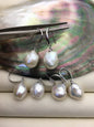 1 pair AA+ 12-14mm white baroque drop edison pearl dangle earrings,S925 Sterling Sliver earrings,wedding pearl earrings,SE3-T9-21