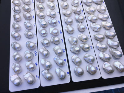 AAA 13-15x18-22mm White Flame ball Pearl Pairs - large Baroque freshwater pearl pairs,top half hole,FL15-3A-8-68