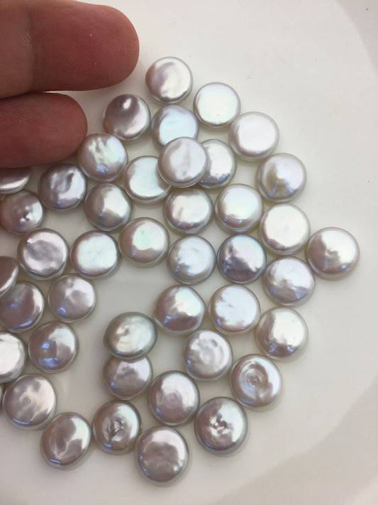 10pcs AAA+ 11-12mm white coin freshwater pearls, flat pearl bead strings,flat round pearls,no hole,COIN11-3A-2