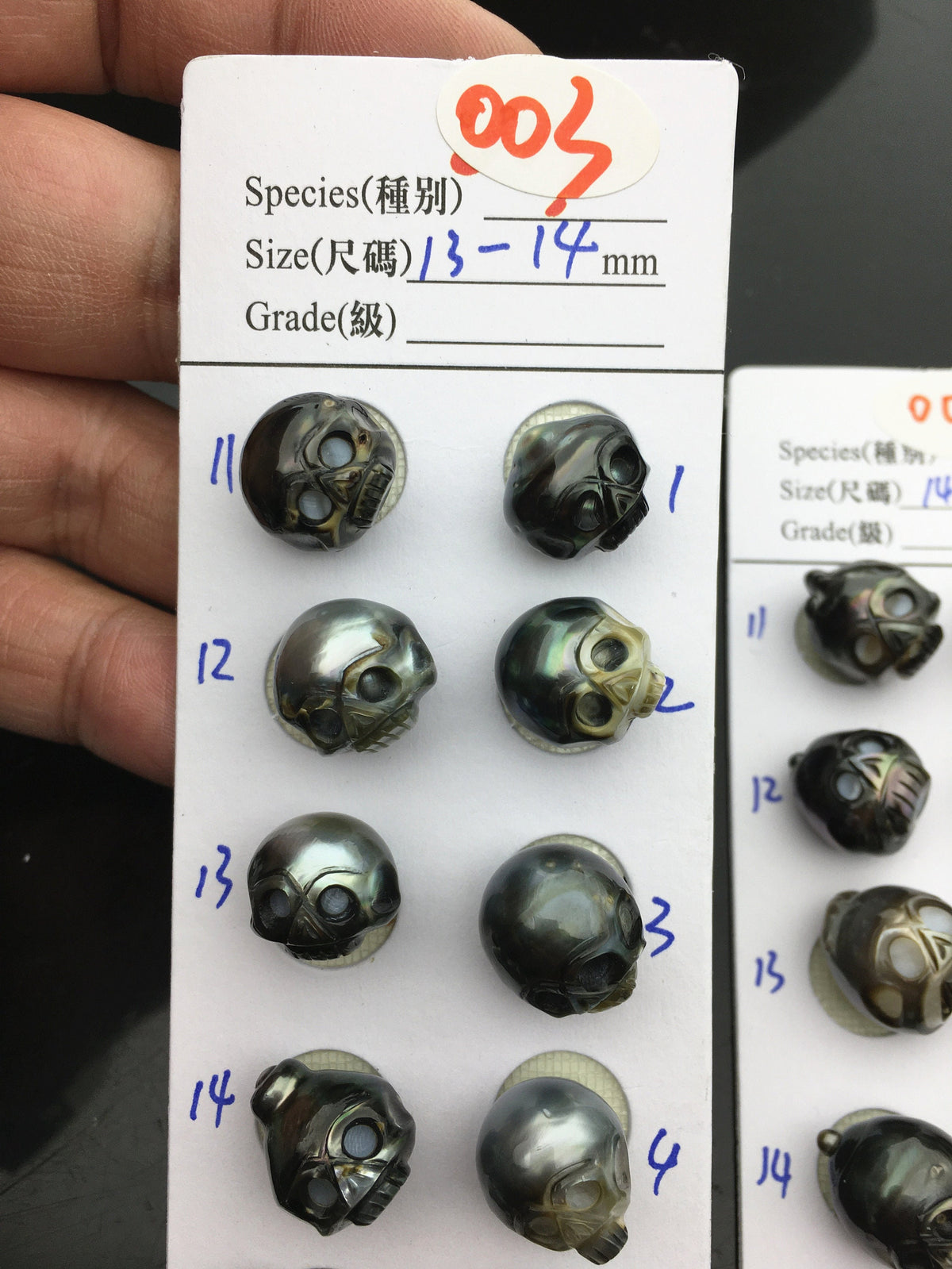 1pc 12-14mm Big Tahitian HandMade Carved Skull Sea Pearl Beads For necklace pendant earrings,Natural Color,Diy pearl,CAC-SKU-015-1