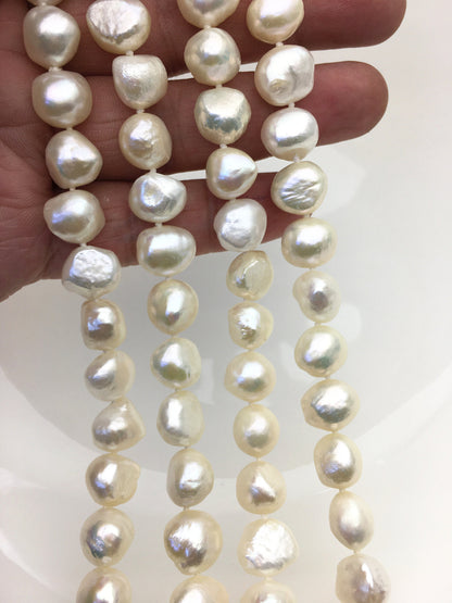 17.5'' AA+ 11mm White Nugget Pearl necklace, NPN1-T42