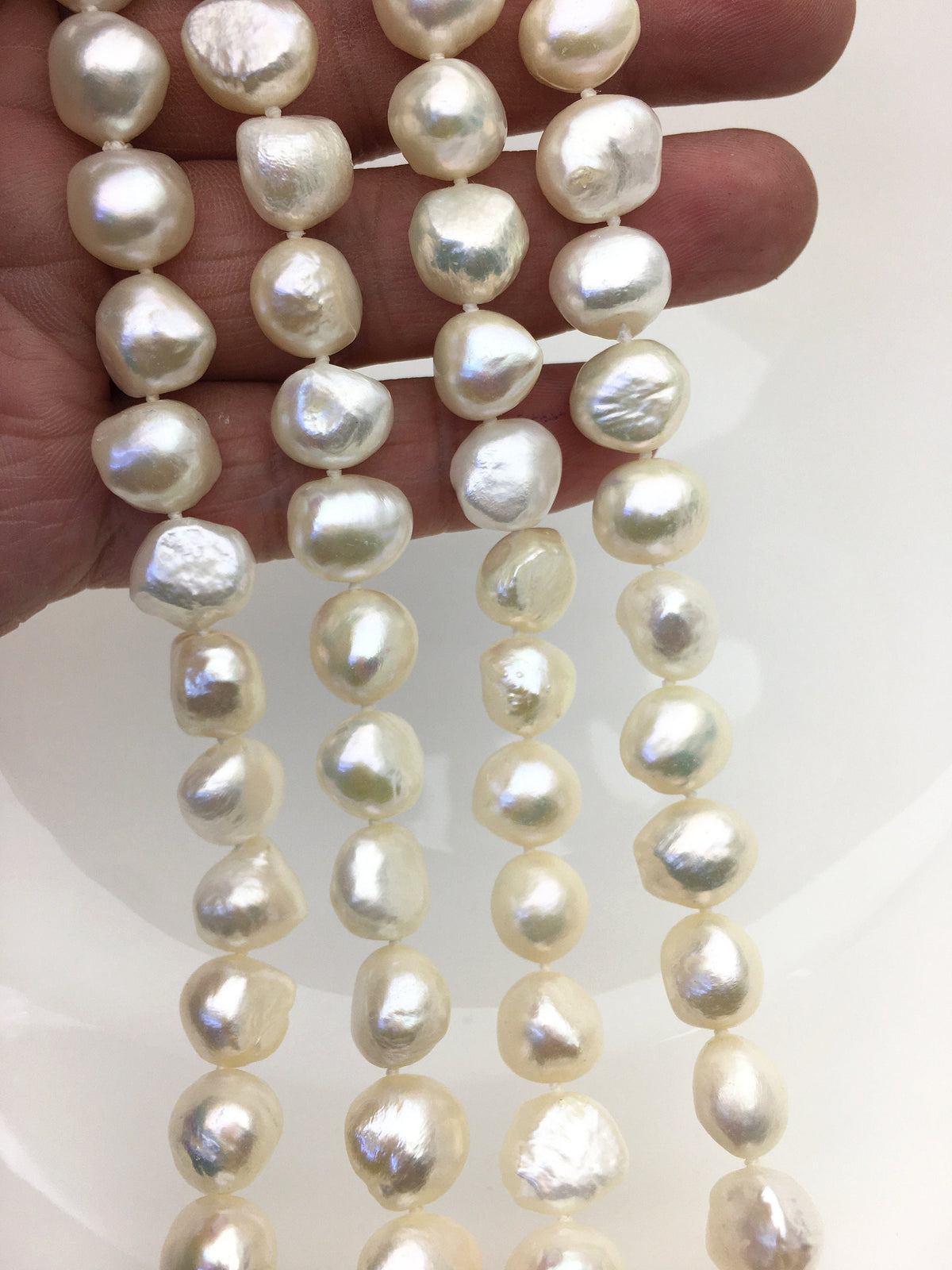 17.5'' AA+ 10mm White Nugget Pearl necklace, NPN1-T40