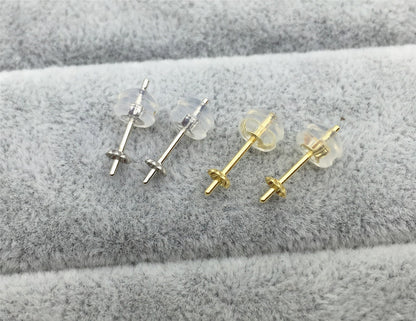 18k white gold stud, 18k yellow gold stud, post for stud earrings,DIY,wholesale,ASG-ER-002