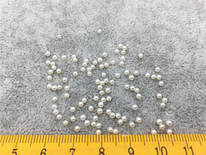 5pcs AAAA 2-2.2mm white round seed freshwater pearls,no hole,tiny pearl supply,good quality,through hole,RP2-4A-1