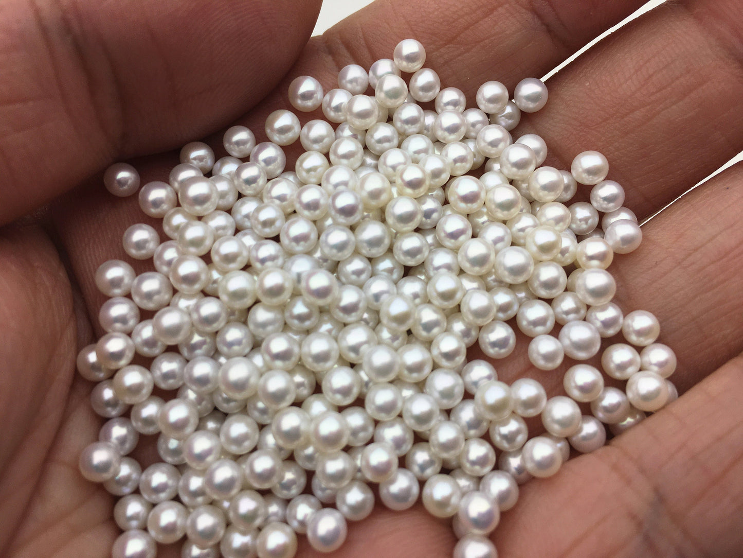 5pcs AAAA 3.5-4mm ROUND seed pearl,tiny pearls,white freshwater round loose pearl wholesale,tiny pearl supply,no hole,half drilled,RP3-4A-2