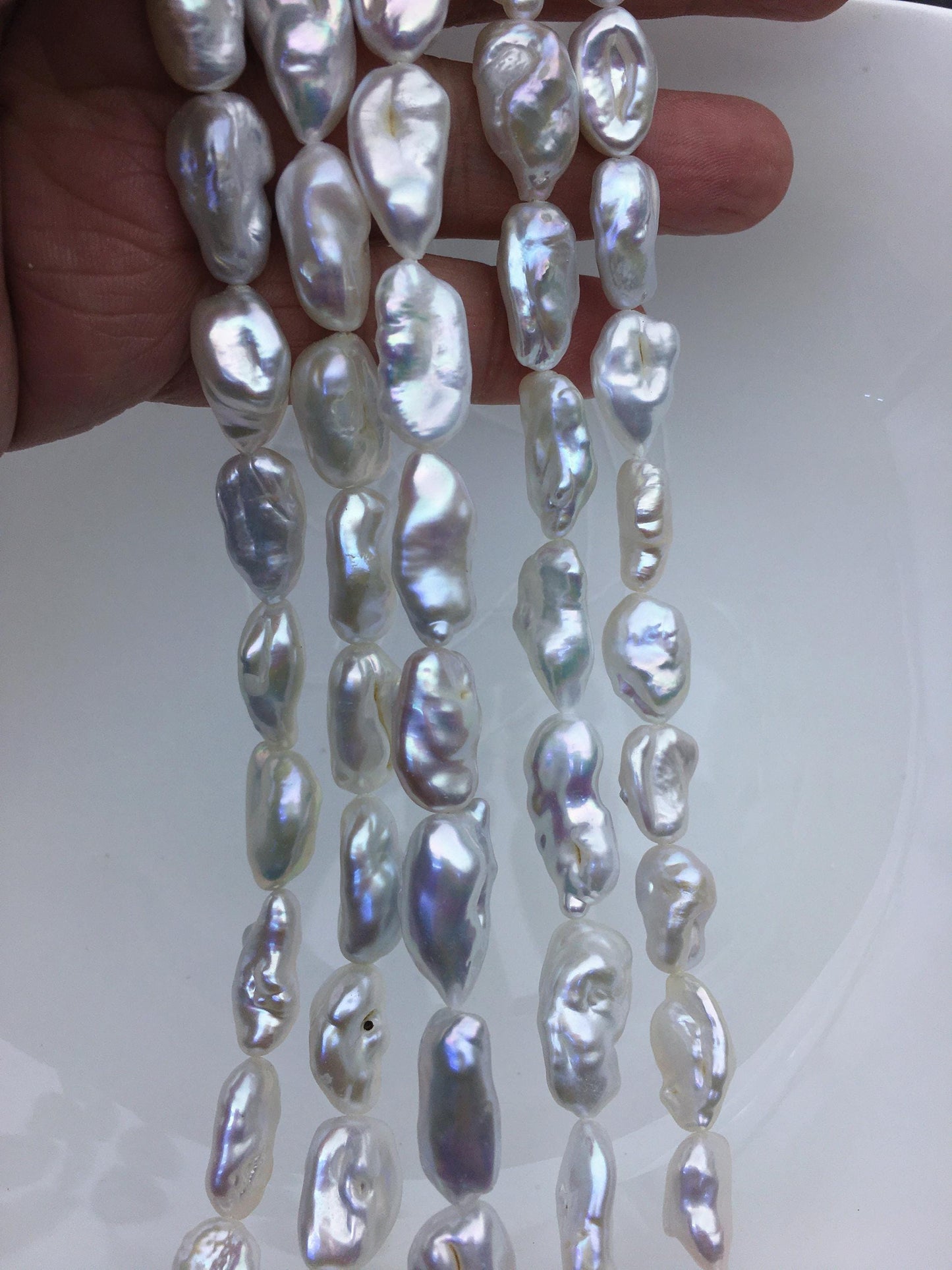 AA+ 9-11mm white long keshi Freshwater Pearl,ZS-200-66