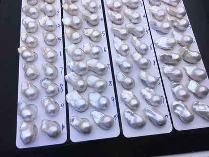 AAA 13-15x18-22mm White Flame ball Pearl Pairs - large Baroque freshwater pearl pairs,top half hole,FL15-3A-8-71
