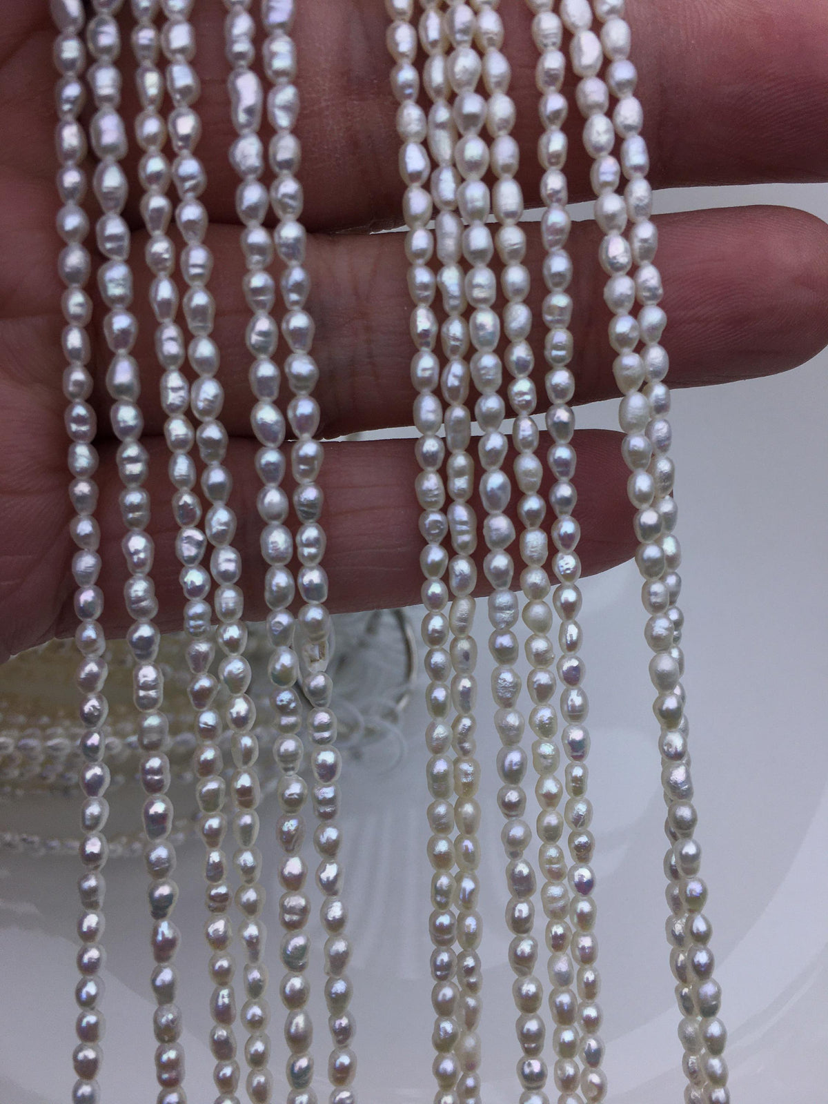 AA 2.5-3mm white rice freshwater pearls,genuine pearl,Cultured pearl,diy pearl beads,LR2-T4