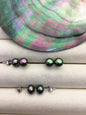 1 pair AAA 7-7.5mm peacock Pearl stud earrings,Sterling Silver,SE1-T10