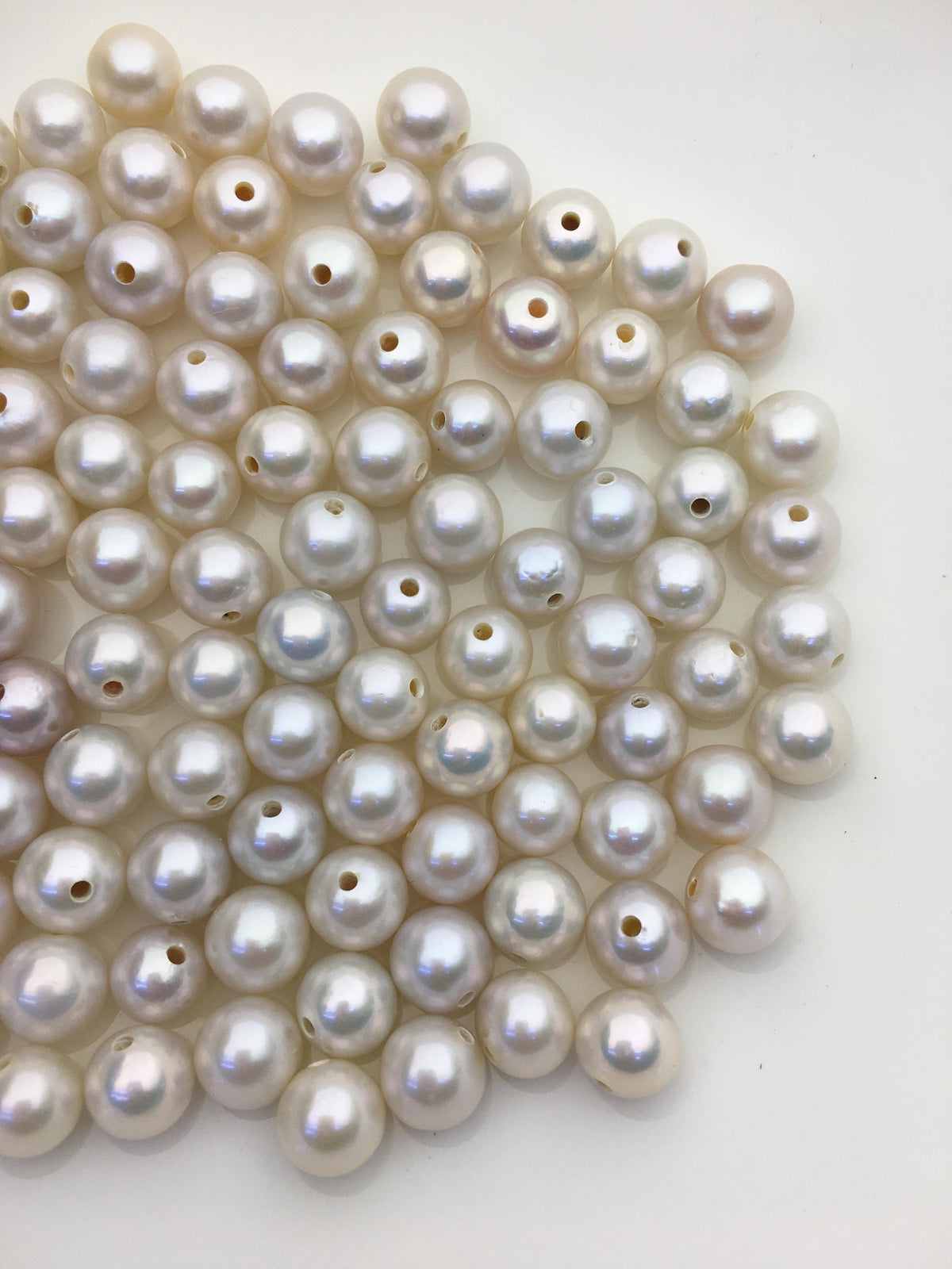 20pcs AAA/AA+ 9-10mm white round freshwater pearls,2.2mm large hole,RP9-T1